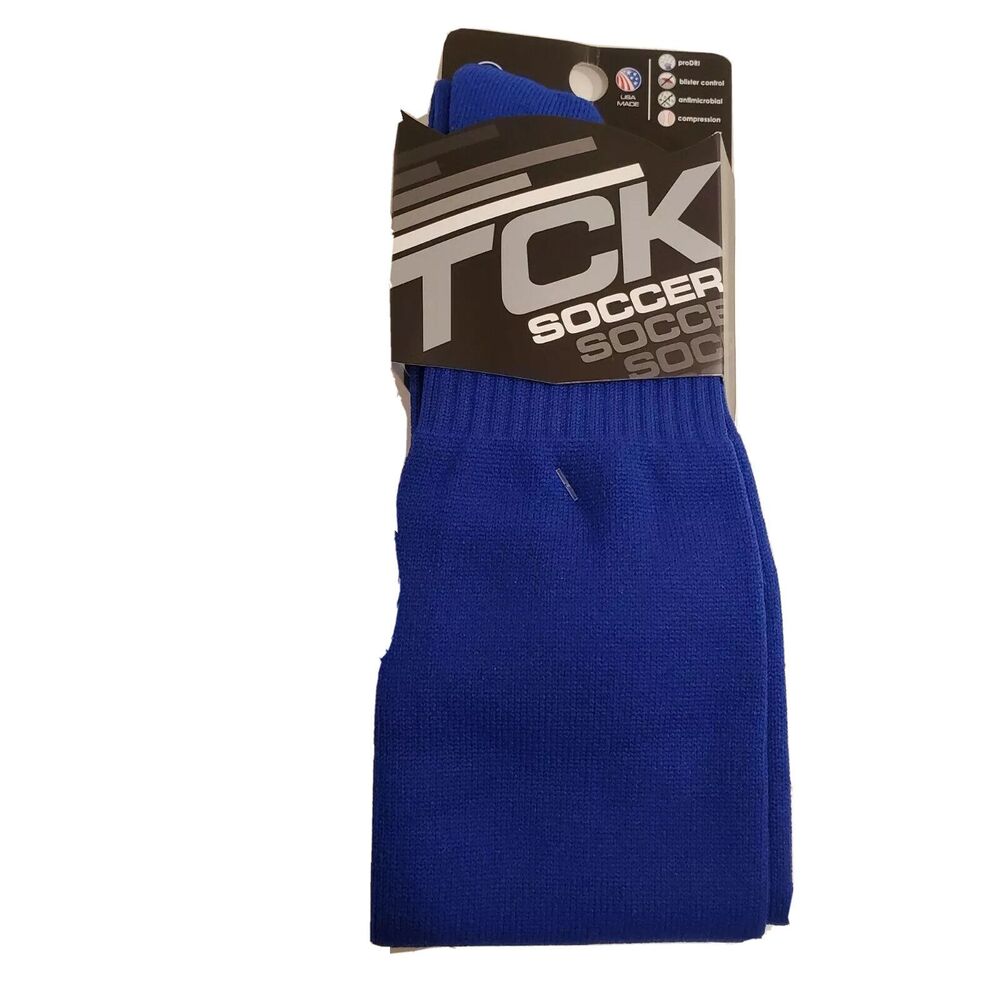 Soccer Socks TCK Men’s L Shoe Size 9 – 12 Womens 10-13 Blue Athletic Sport NEW